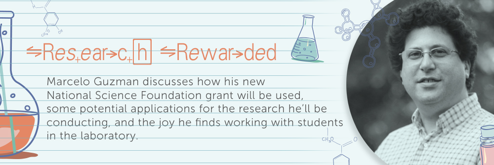 UK chemistry professor Marcelo Guzman was recently awarded the prestigious, National Science Foundation (NSF) Career Award, a five-year grant for his research, education, and outreach efforts in the field of environmental chemistry. 