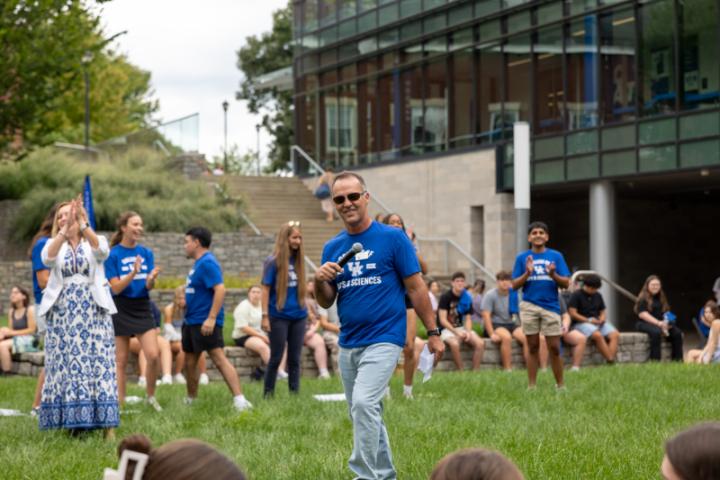 Assistant Dean Jesse Hedge addressing the class of 2029