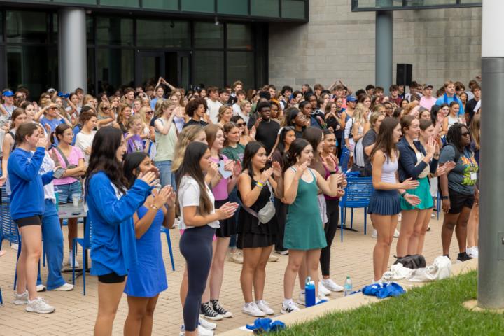 Students learning and practicing the CATS chant